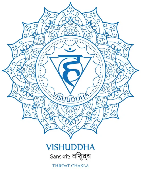 Cinquième Vecteur Illustration Chakra Vishudda — Image vectorielle