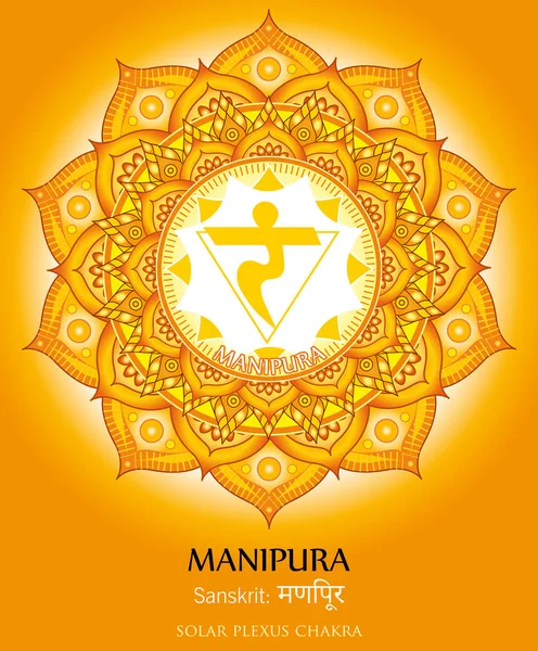 Chakra Illustrationsvektor Der Manipura — Stockvektor