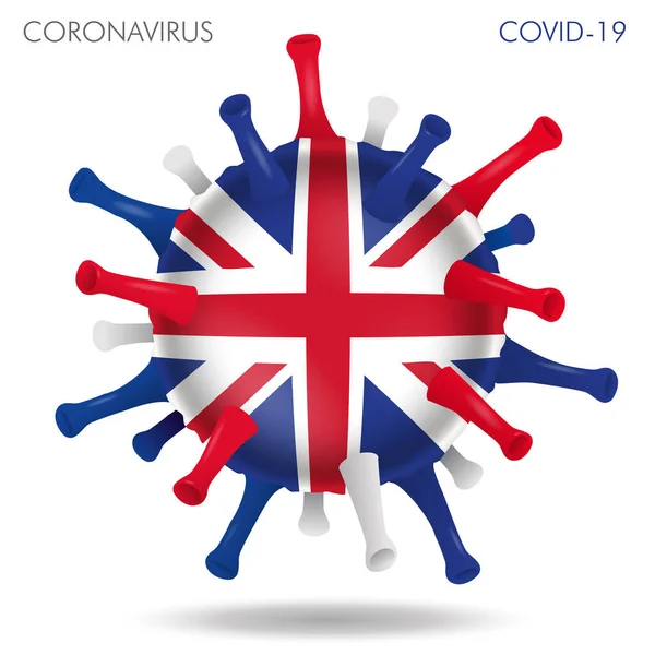 Beyaz Arkaplanda Izole Edilmiş Birleşik Krallık Bayrak Virüsünün Vektör Çizimi — Stok Vektör