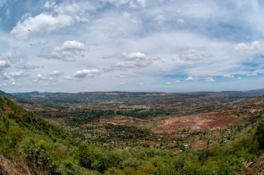 Bulutlu Kenya peyzaj Afrika