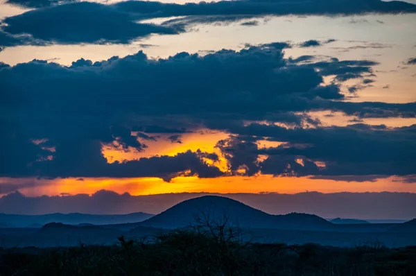 Belo Pôr Sol Quênia África — Fotografia de Stock