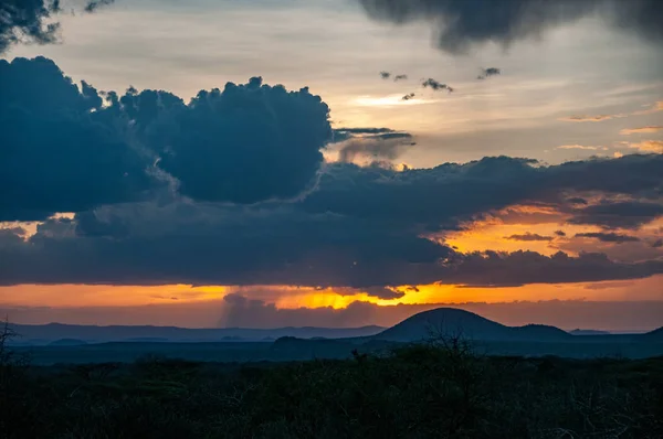 Schöner Sonnenuntergang Kenia Afrika — Stockfoto