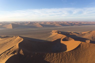 helicopter view of sossusvlei area in Namibia clipart
