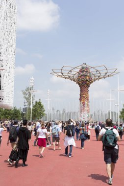 Milan, İtalya - 30 Mayıs: Tree of Life Expo, evrensel Fuar temalı gıda 30 Mayıs 2015 Milano
