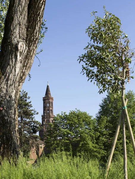 Över Chiaravalle Abbey Söder Milano Italien — Stockfoto