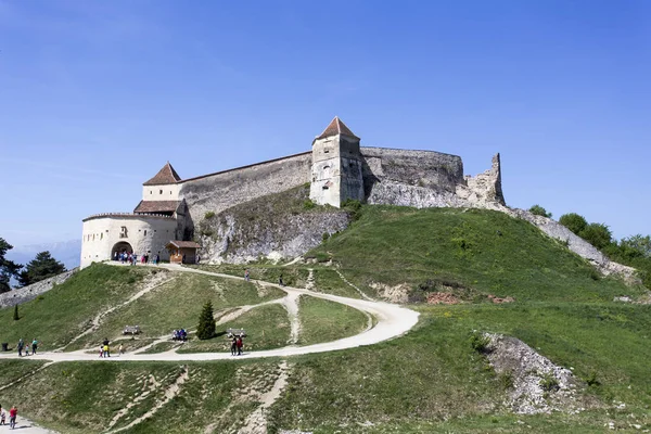 Rasnov Roemenië April 2018 Een Zonnige Lentedag Fort Rasnov — Stockfoto