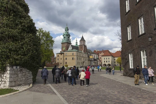 Krakow Polen April 2017 Weergave Van Wawel Curch Met Sommige — Stockfoto