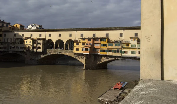 Firenze Italia Febrero 2018 Ponte Vecchio Puente Viejo Florencia — Foto de Stock