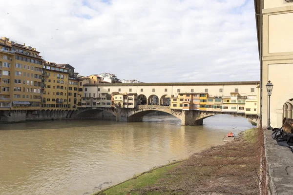 Firenze Włochy Lutego 2018 Ponte Vecchio Stary Most Florencja — Zdjęcie stockowe