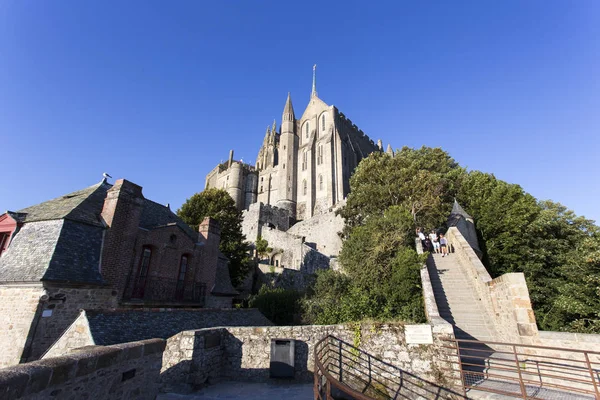 Mont Saint Michel França Agosto 2016 Fortaleza Mont Saint Michel — Fotografia de Stock