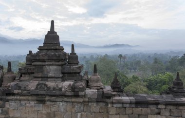 Borobudur Ağustos, Endonezya sabahın erken saatlerinde
