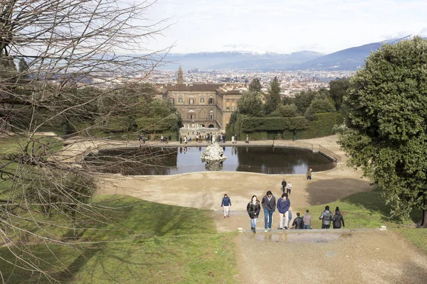 Florence Italie Février 2018 Jardin Boboli Plein Touristes Florence — Photo