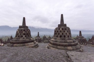 Borobudur Ağustos, Endonezya sabahın erken saatlerinde