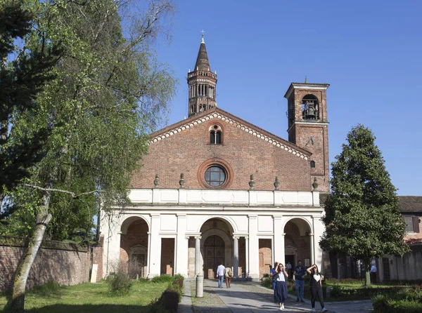 Milan Talya Nisan 2018 Giriş Chiaravalle Manastırı Milan Güneyinde Talya — Stok fotoğraf