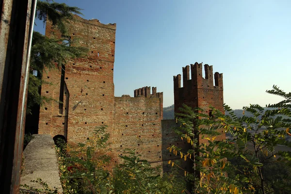 Widok Castellarquato Pięknego Miasta Włochy — Zdjęcie stockowe