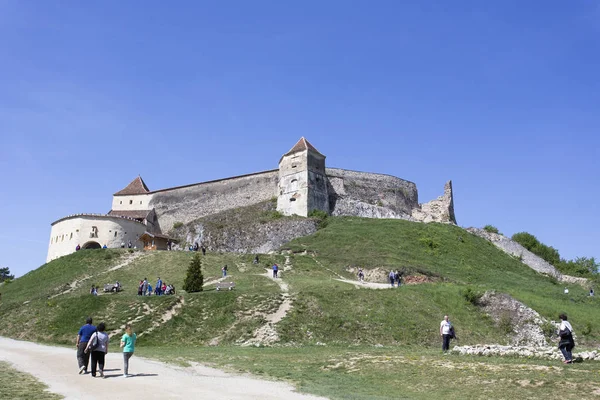 Rasnov Roemenië April 2018 Een Zonnige Lentedag Fort Rasnov — Stockfoto