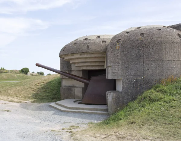 Longues Sur Mer Francia Agosto 2018 Batteria Difesa Della Guerra — Foto Stock