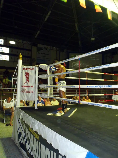 Koh Samui Thailandia Aprile 2013 Box Ring Con Combattenti — Foto Stock