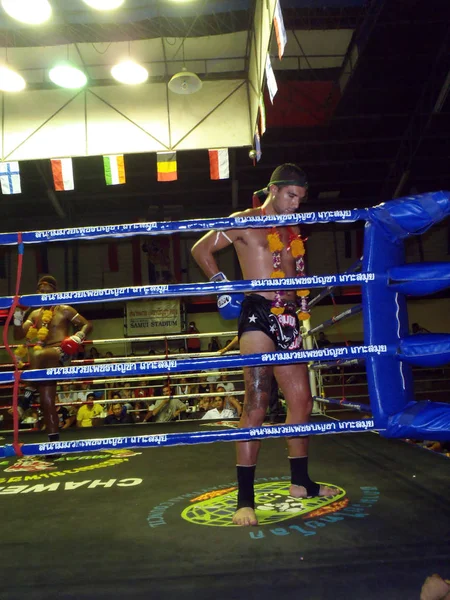 Koh Samui Tailandia Abril 2013 Box Ring Con Luchadores — Foto de Stock