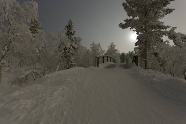 Saariselka, Finlandiya'da kutup gece