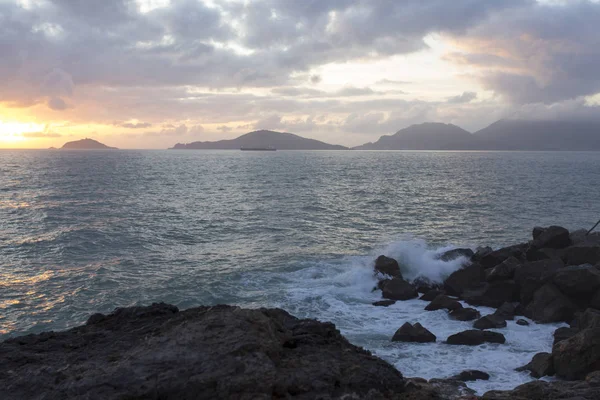 Vista Del Mar Durante Invierno Desde Tellaro Italia —  Fotos de Stock