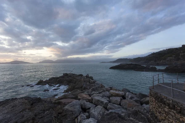 Vista Del Mar Durante Invierno Tellaro Italia — Foto de Stock