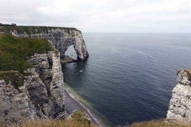 Etretat yaz aylarında Fransa panoramik