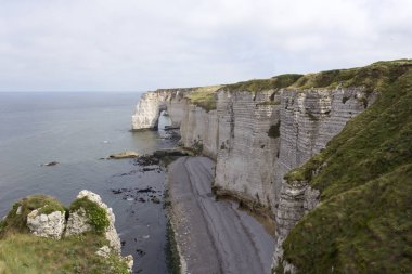 Etretat yaz aylarında Fransa panoramik