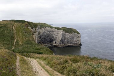 Etretat yaz aylarında Fransa panoramik