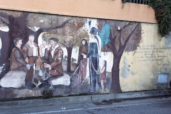 Orgosolo Italy December 2018 Murals Wall Paintings Political Historical Facts — Stock Photo, Image