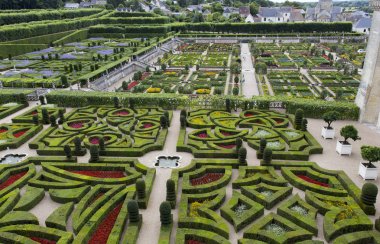 Villandry, Fransa - 11 Ağustos 2016: Chateau de Villandry Villandry, Fransa'da bulunan bir kale saray olduğunu. O inanılmaz bahçelerinin için bilinen bir dünyadır 