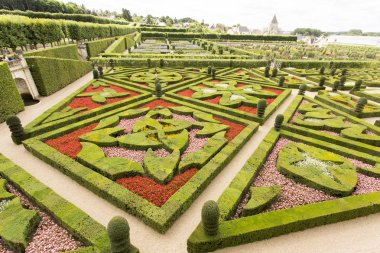 Villandry, Fransa - 11 Ağustos 2016: Chateau de Villandry Villandry, Fransa'da bulunan bir kale saray olduğunu. O inanılmaz bahçelerinin için bilinen bir dünyadır 