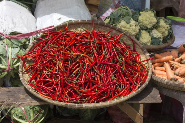 Red Chili Peppers Wallpaper Market Indonesia — Stock Photo, Image