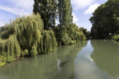 Fransa'da güzel bir nehir manzarası