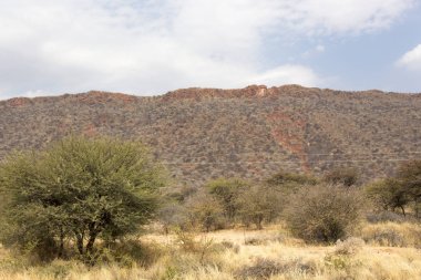 Namibya'da bir su dağı platosu manzarası