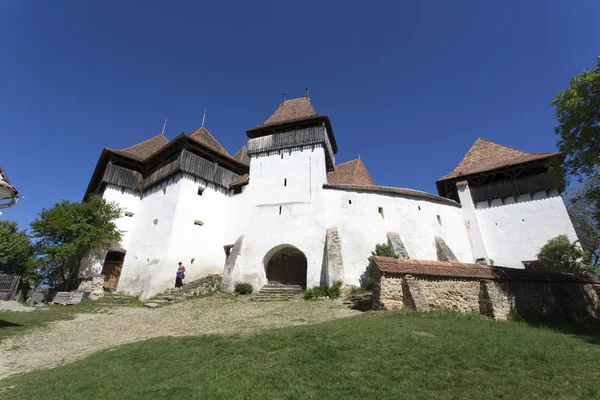 Uitzicht op de vestingstad viscri in een lentedag — Stockfoto