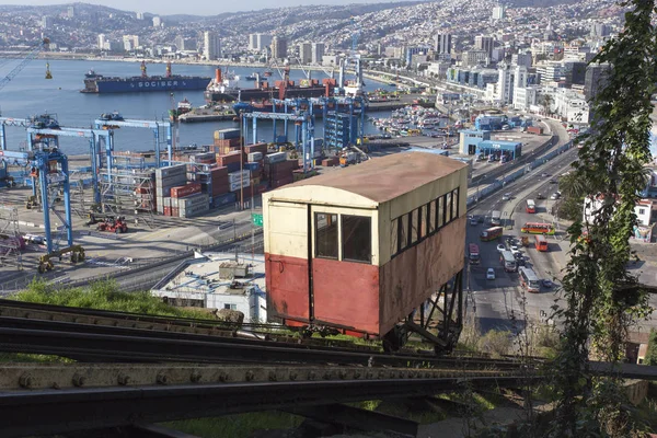 Historiska bergbanan i Valparaiso — Stockfoto