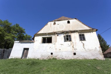 Bir bahar günü Viscri şehir sokak manzarası