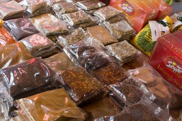 Victoria Seychellerna April 2019 Kryddor Som Säljs Marknaden Seychellerna — Stockfoto