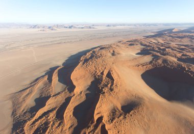 Namibya 'da güzel bir sossusvlei helikopter manzarası