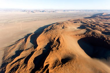 Namibya 'da güzel bir sossusvlei helikopter manzarası