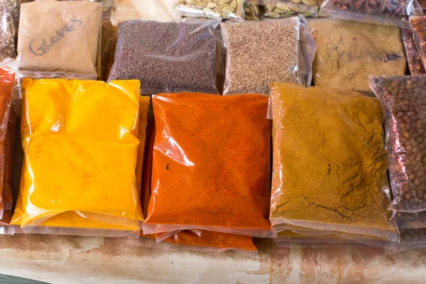 Kryddor Som Säljs Marknaden Victoria Seychellerna — Stockfoto