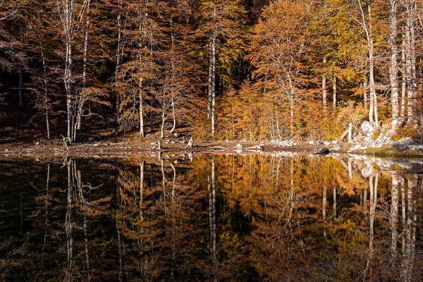 Blick Auf Arrenes Oder Moutsalia Alpine See Auf Grammos Griechenland — Stockfoto