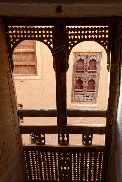 Windows Tradiční Architektury Shibam Jemen — Stock fotografie