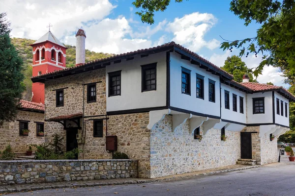 Vista Del Monasterio Histórico Virgen María Panagia Mauriotissa Kastoria Grecia — Foto de Stock