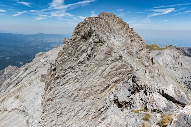 Mytikas görünümünü, Yunanistan, antik Yunan tanrılarının ev en yüksek tepe Mount Olympus