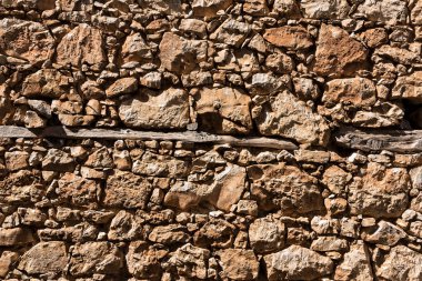 Yunanistan eski bir evde taş duvar