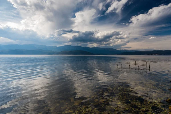 Pohled Jezero Prespa Megali Big Severním Řecku — Stock fotografie