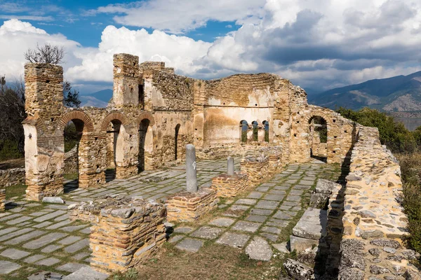 Ruínas Basílica Ágios Santo Achillios Pequeno Lago Prespa Norte Grécia — Fotografia de Stock