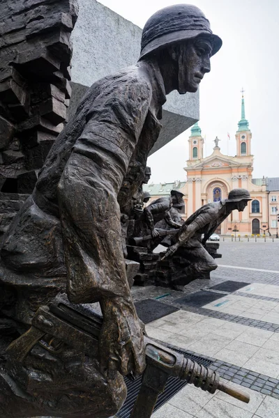 华沙起义纪念碑的一部分 纪念1944年华沙起义 2017年10月22日在波兰华沙 — 图库照片